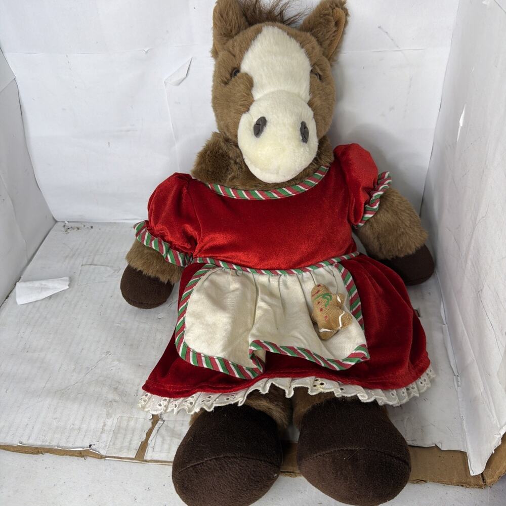 Build A Bear 18” Floppy Brown Pony Horse Sitting Plush Retired W/ Clothes